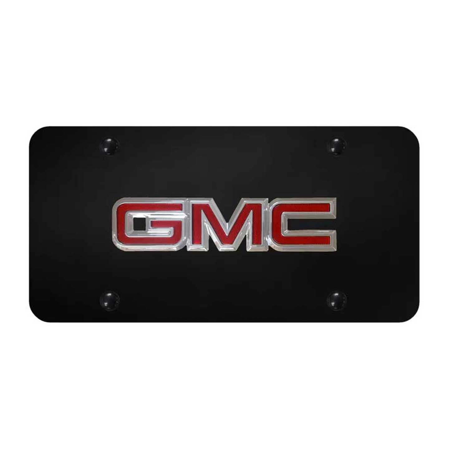 Black GMC OEM License Plate - Chrome on Black