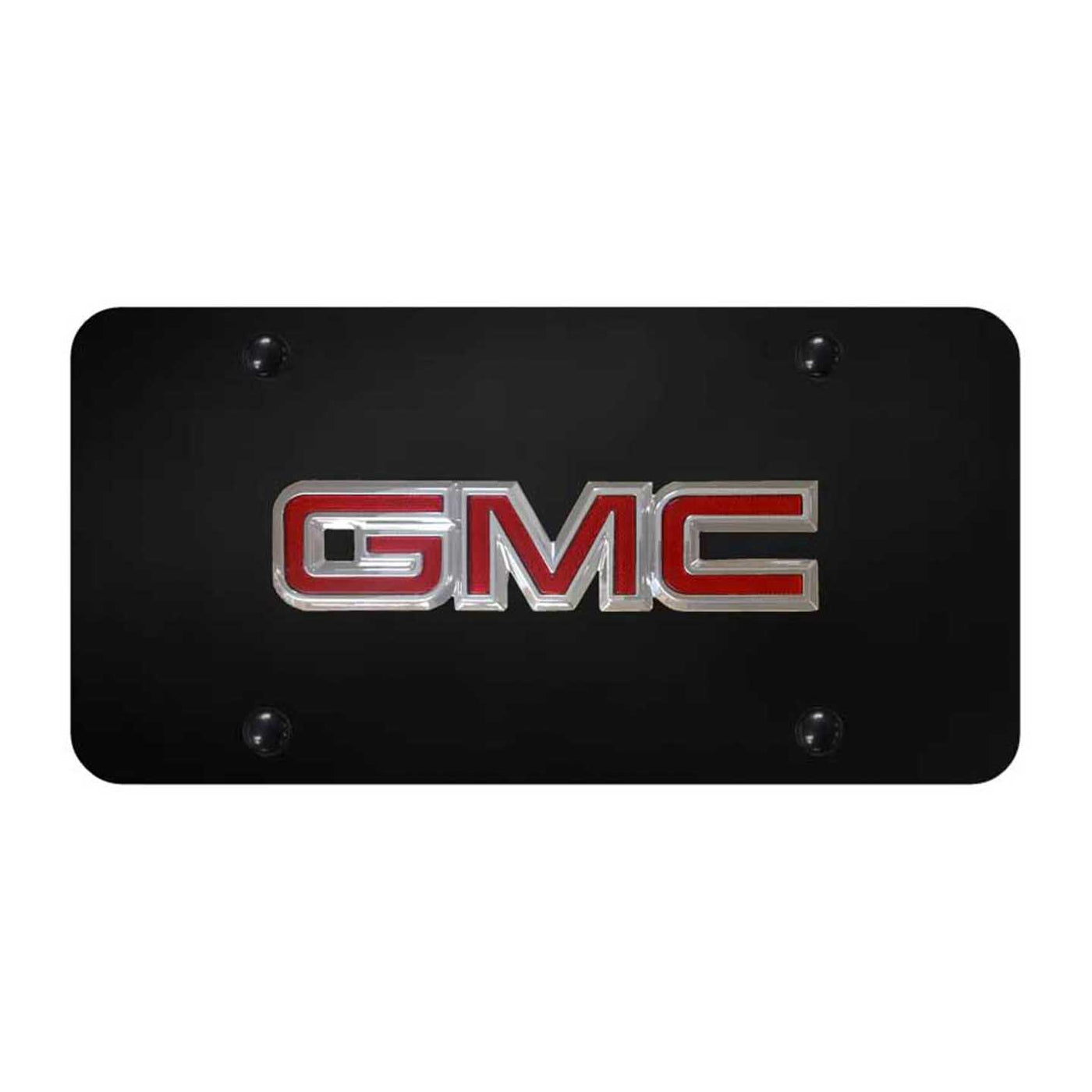 GMC OEM License Plate - Chrome on Black