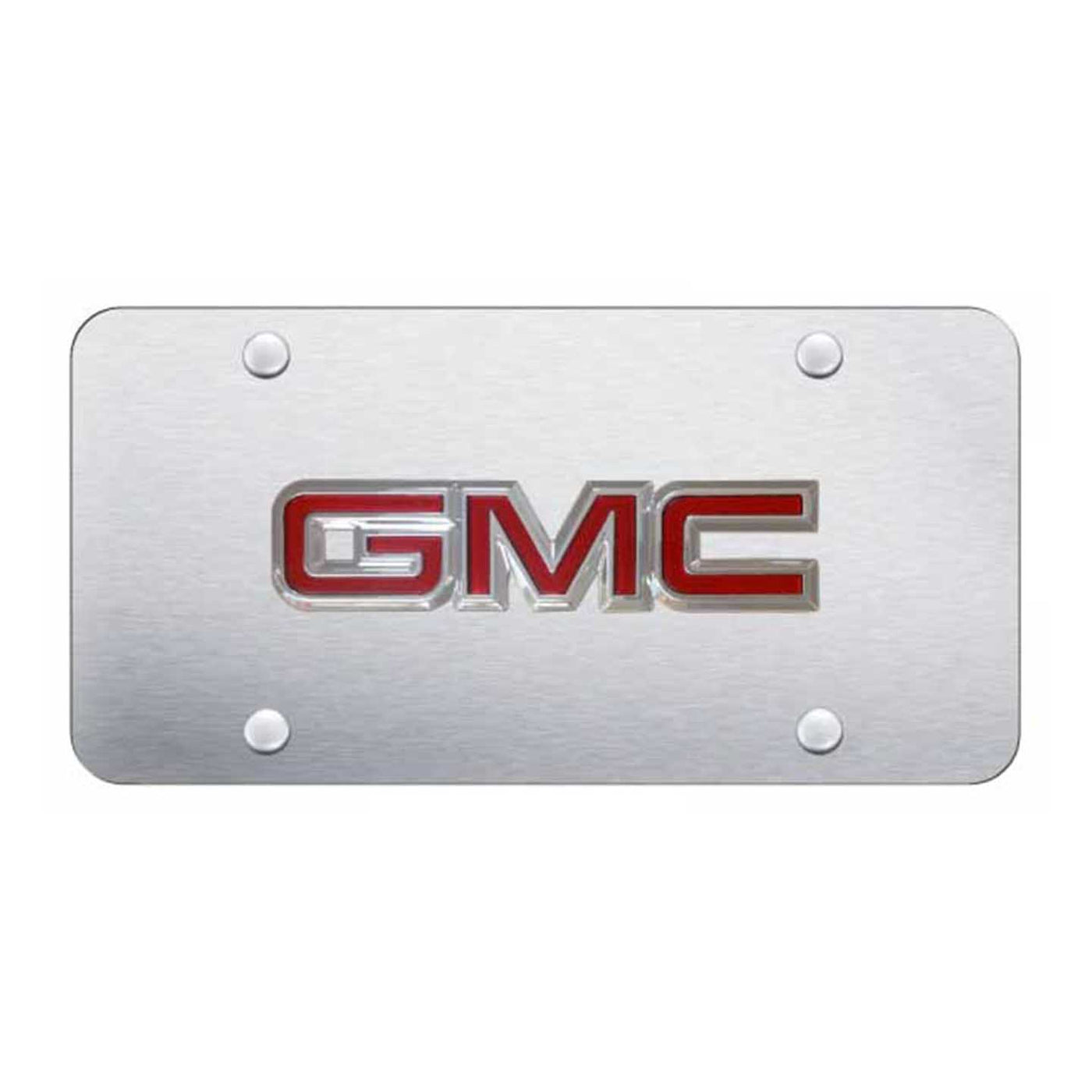 GMC OEM License Plate - Chrome on Brushed