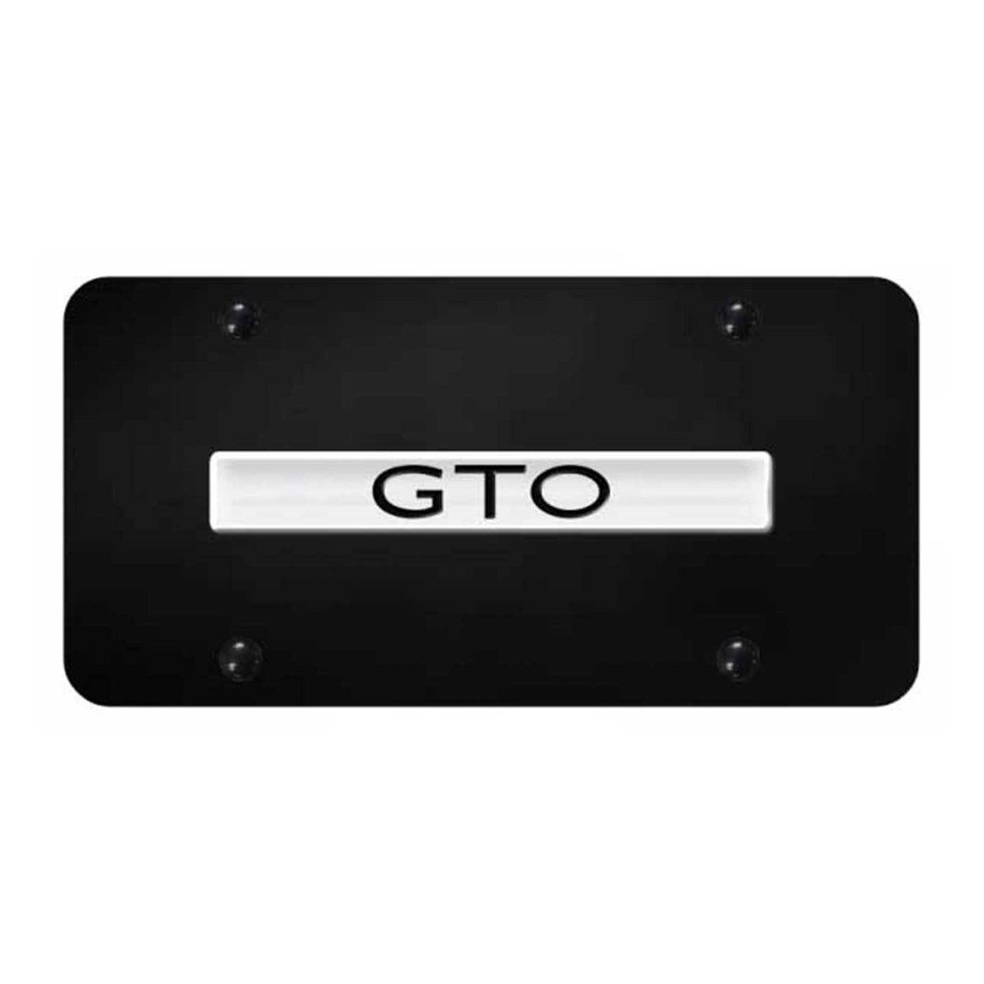 GTO Name License Plate - Chrome on Black
