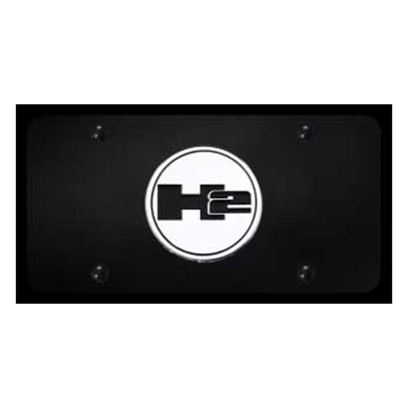 Hummer H2 License Plate - Chrome on Black