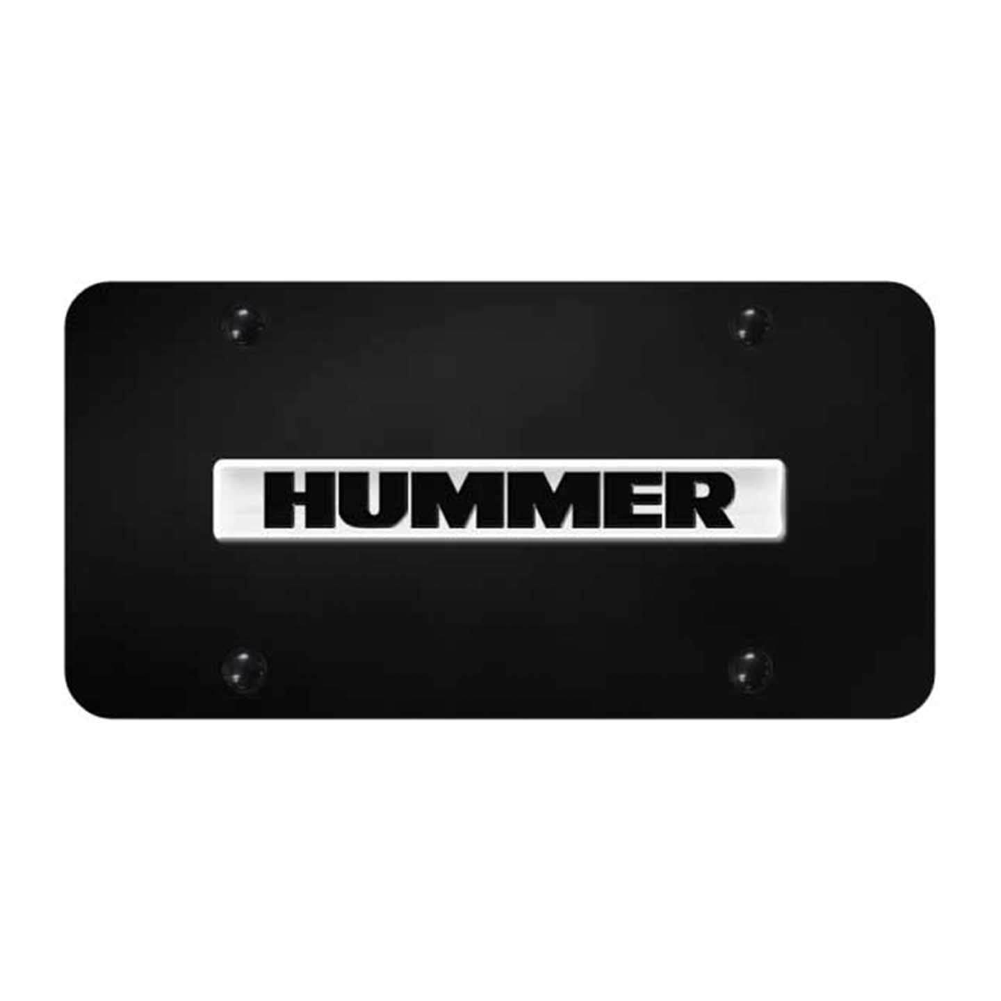 Black Hummer Name License Plate - Chrome on Black