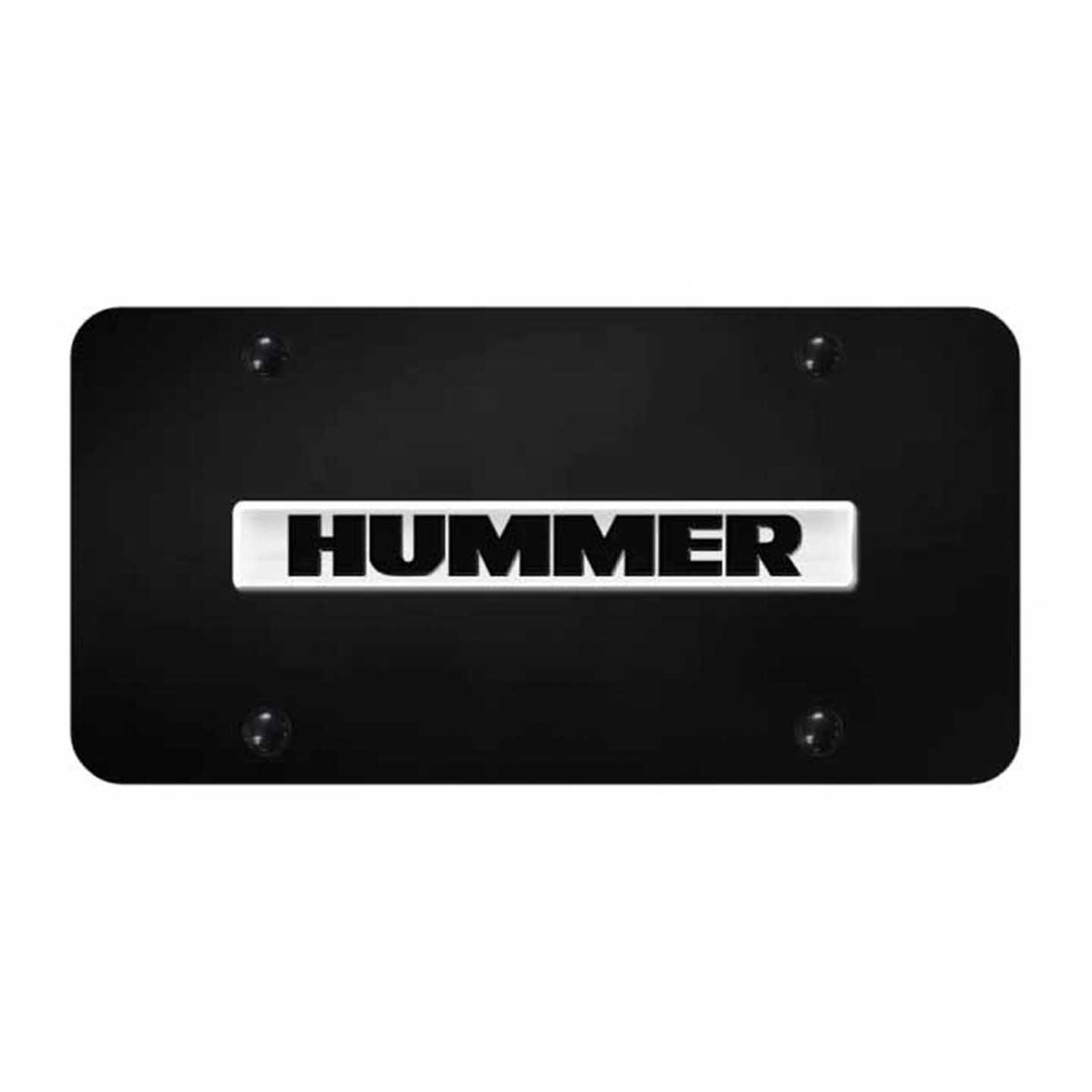 Hummer Name License Plate - Chrome on Black