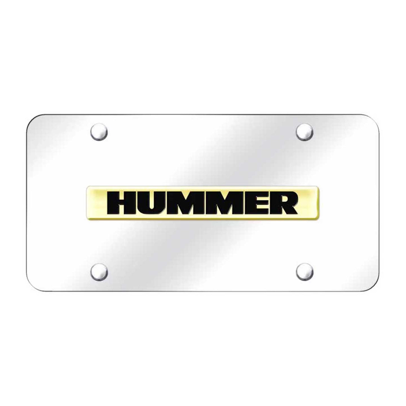 Hummer Name License Plate - Gold on Mirrored