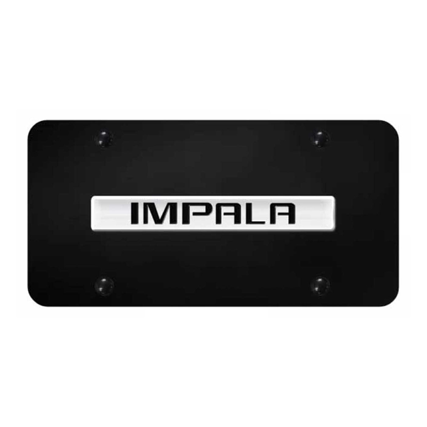 Impala Name License Plate - Chrome on Black