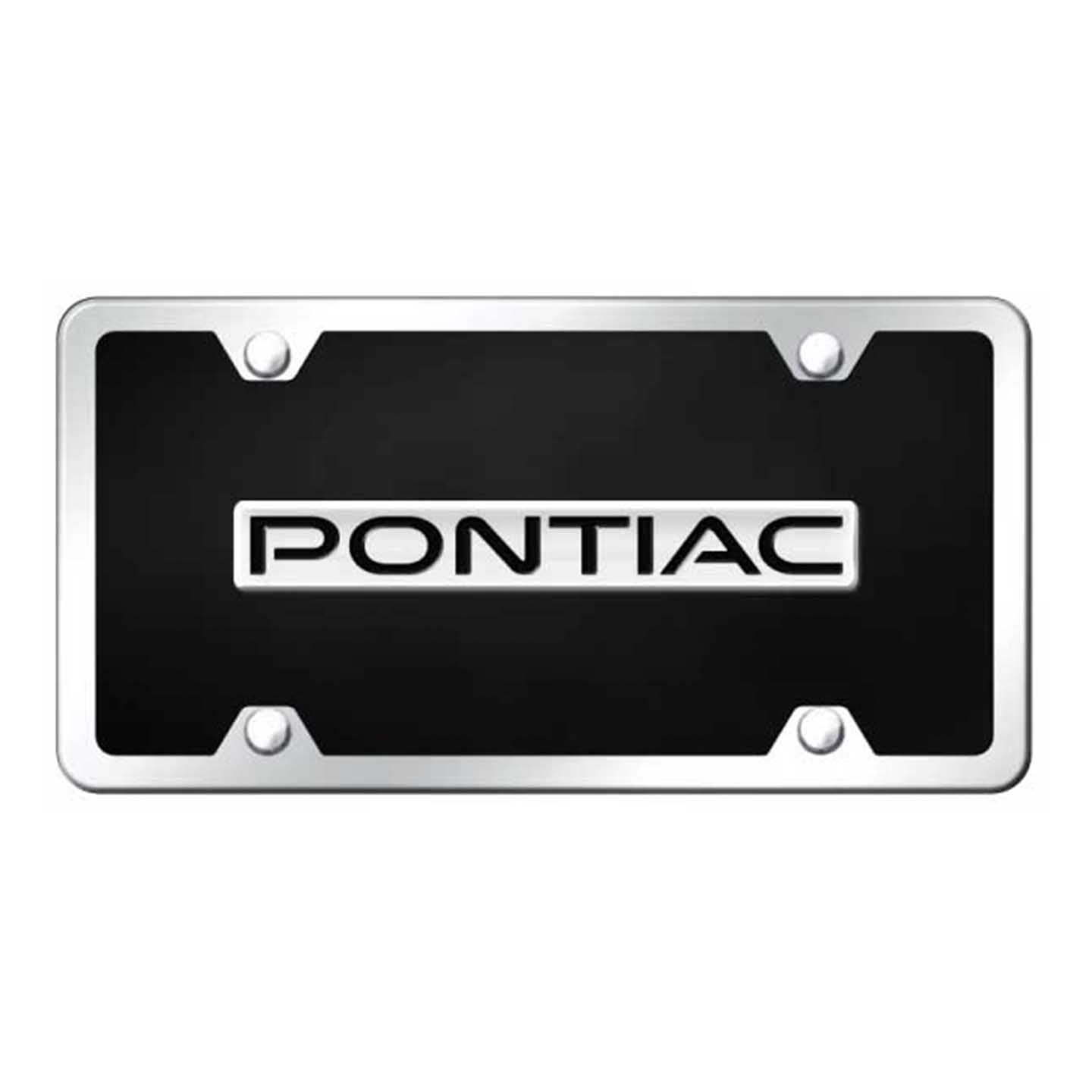 Light Gray Pontiac Name Acrylic Kit - Chrome on Black