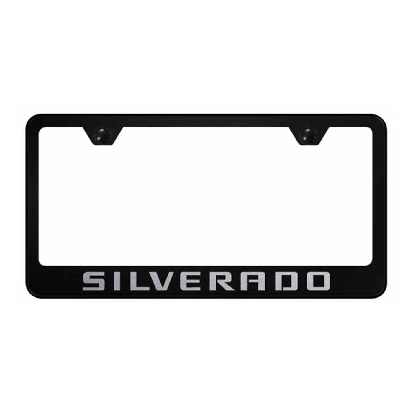 Silverado Stainless Steel Frame - Laser Etched Black