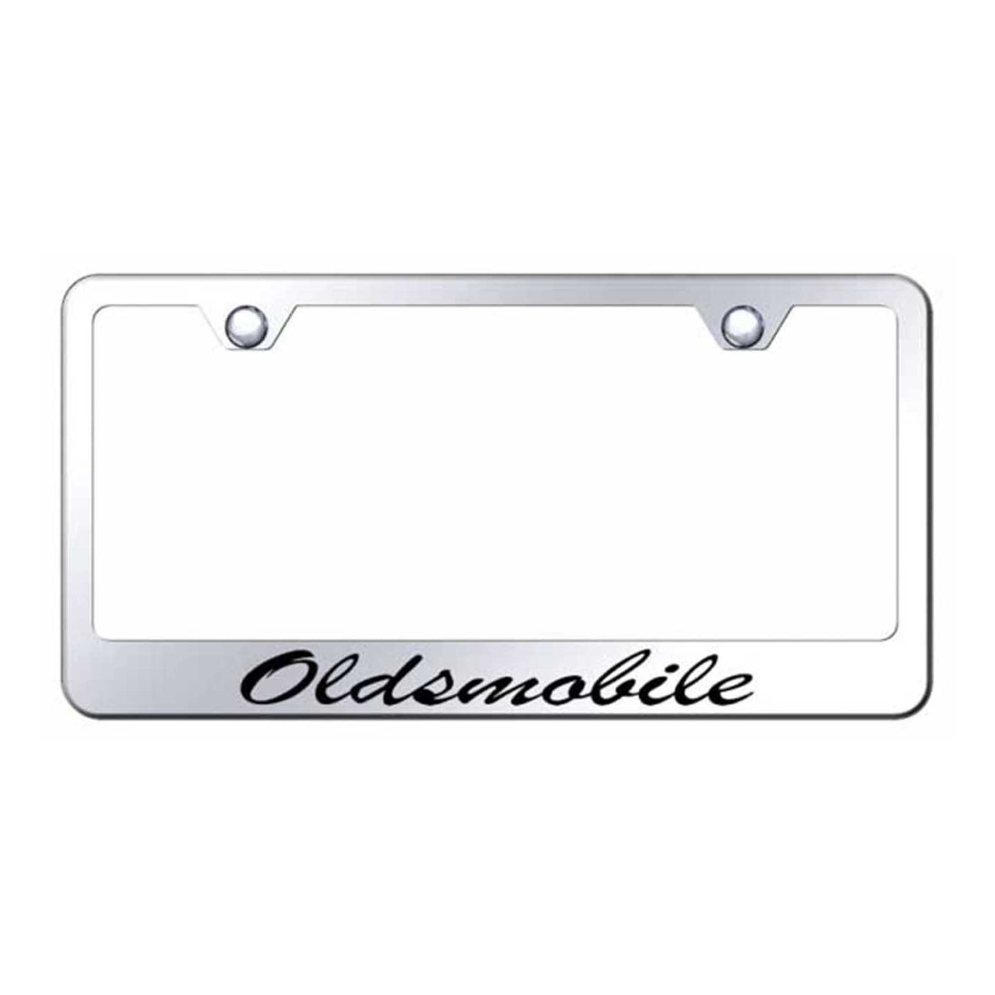 Oldsmobile Script Stainless Steel Frame - Etched Mirrored