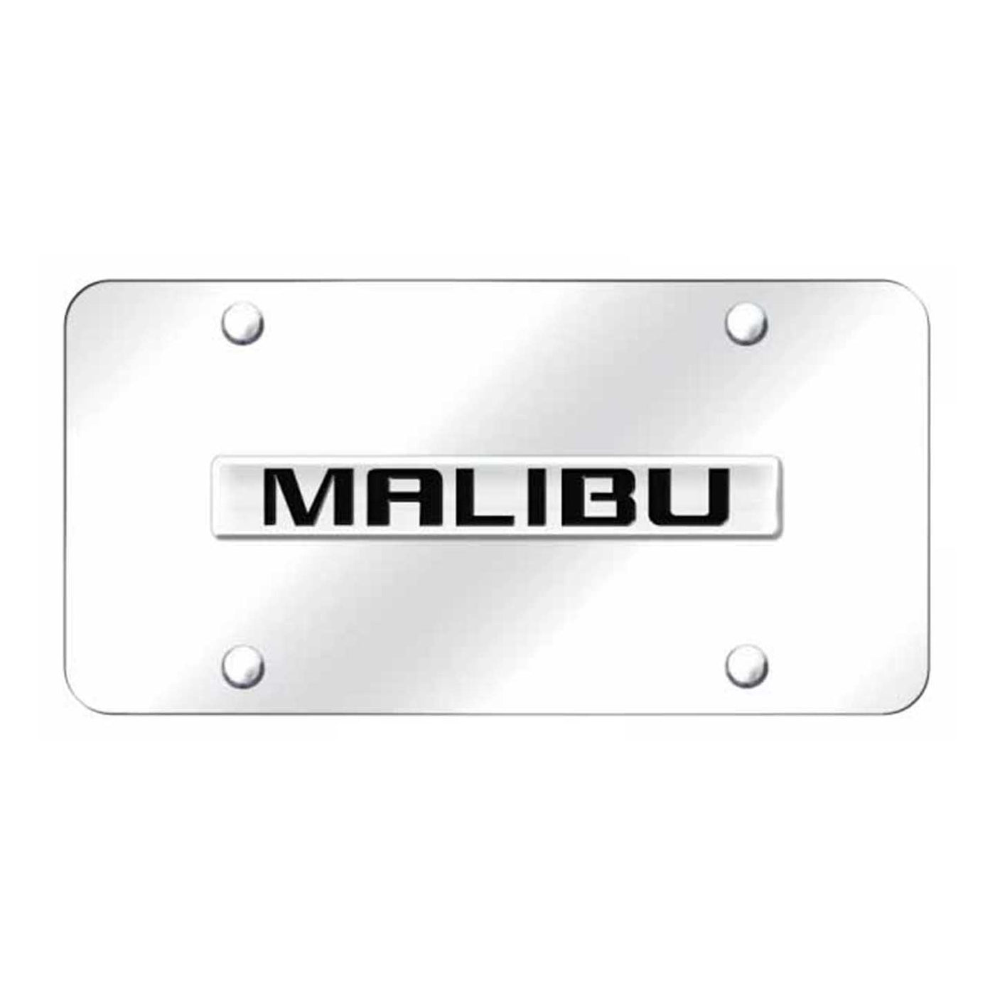 Malibu Name License Plate - Chrome on Mirrored