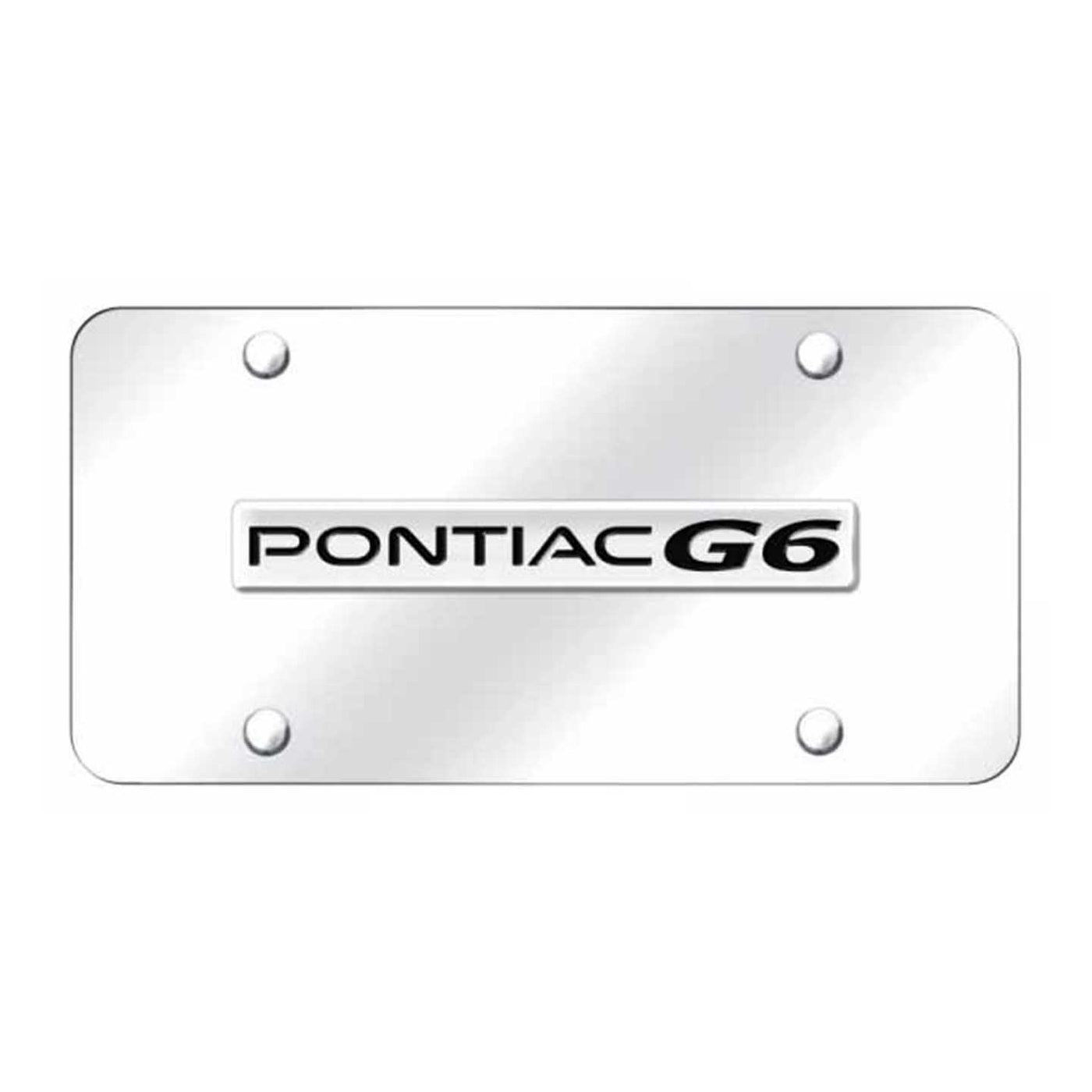 Pontiac G6 Name License Plate - Chrome on Mirrored