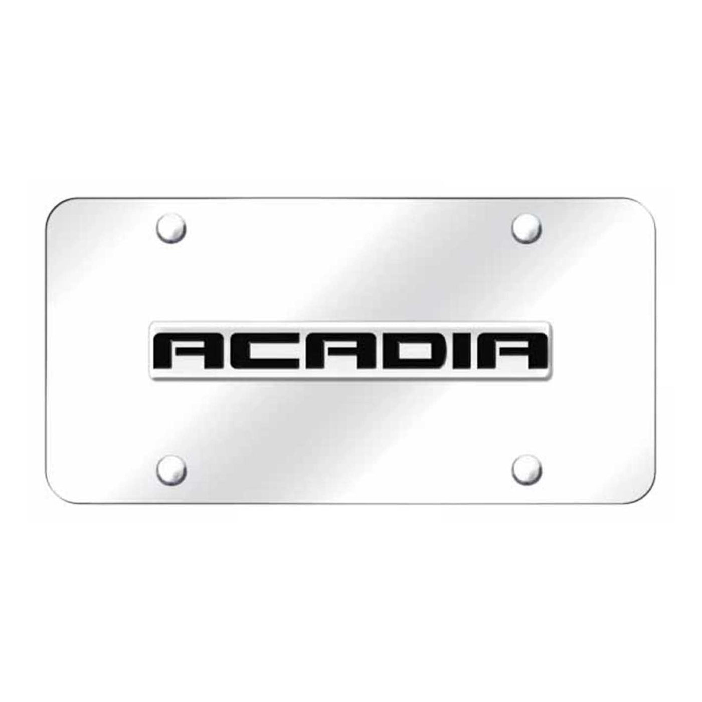 Acadia Name License Plate - Chrome on Mirrored