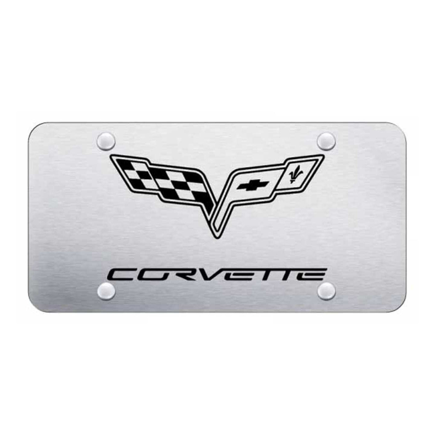 Corvette C6 License Plate - Laser Etched Brushed