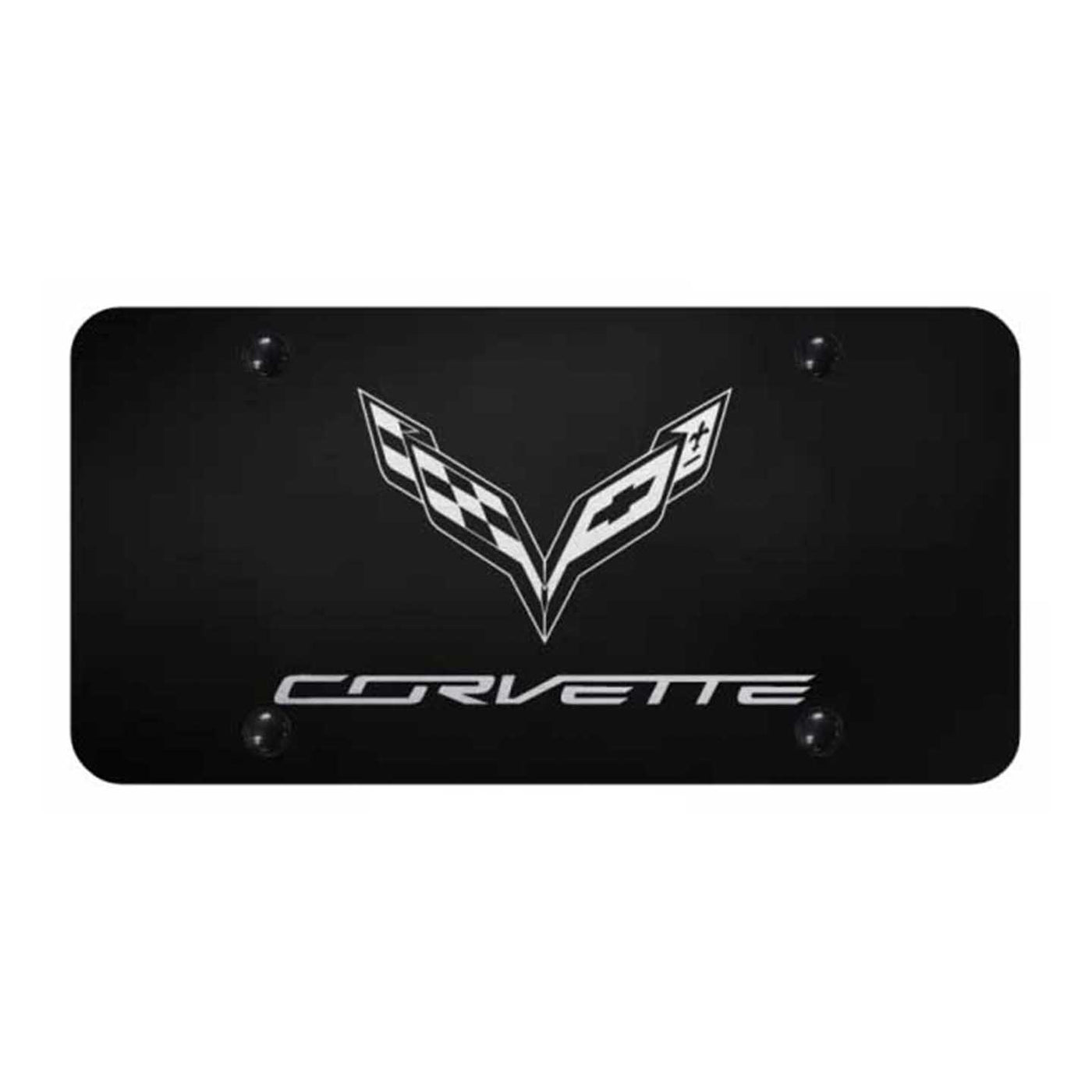 Corvette C7 License Plate - Laser Etched Black