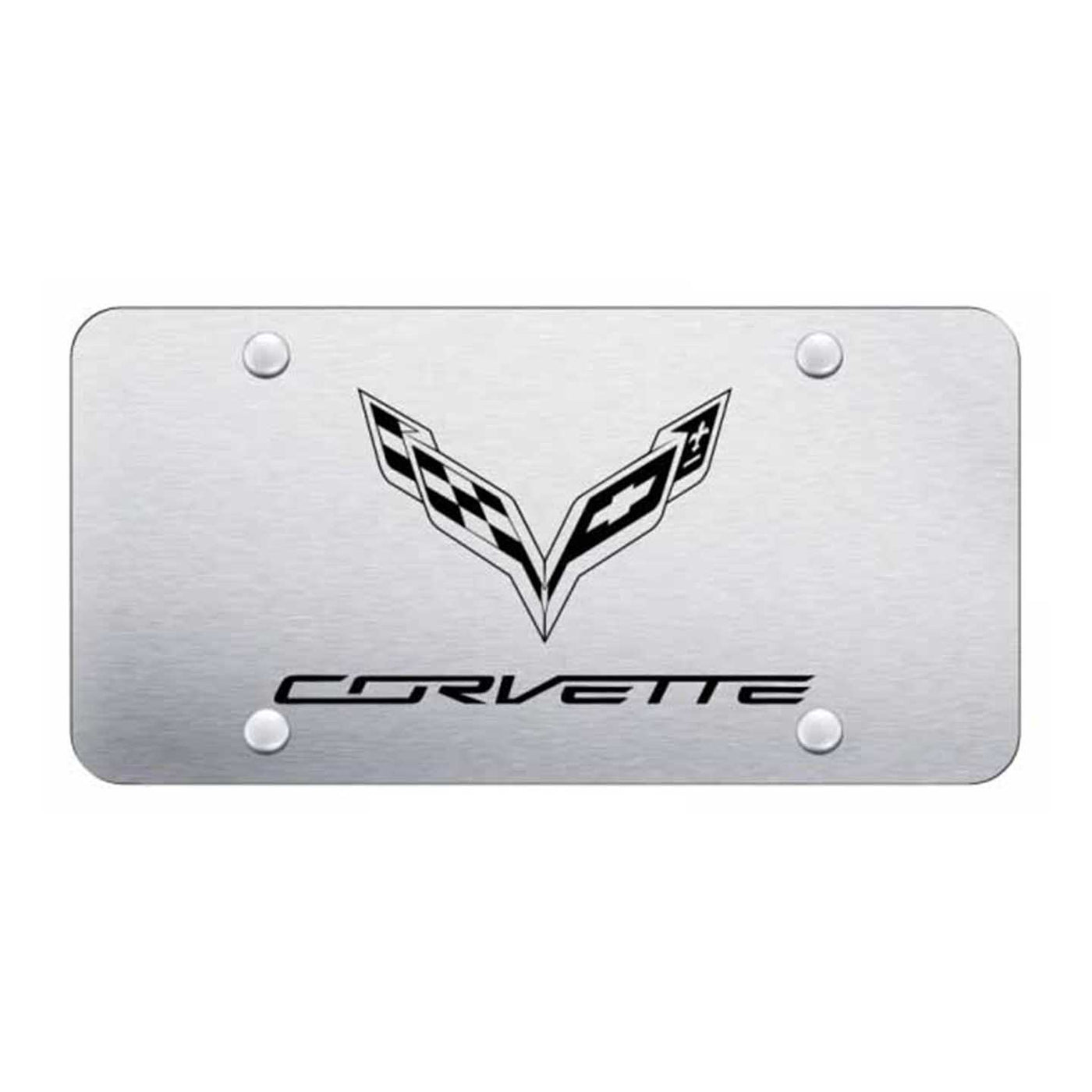 Corvette C7 License Plate - Laser Etched Brushed