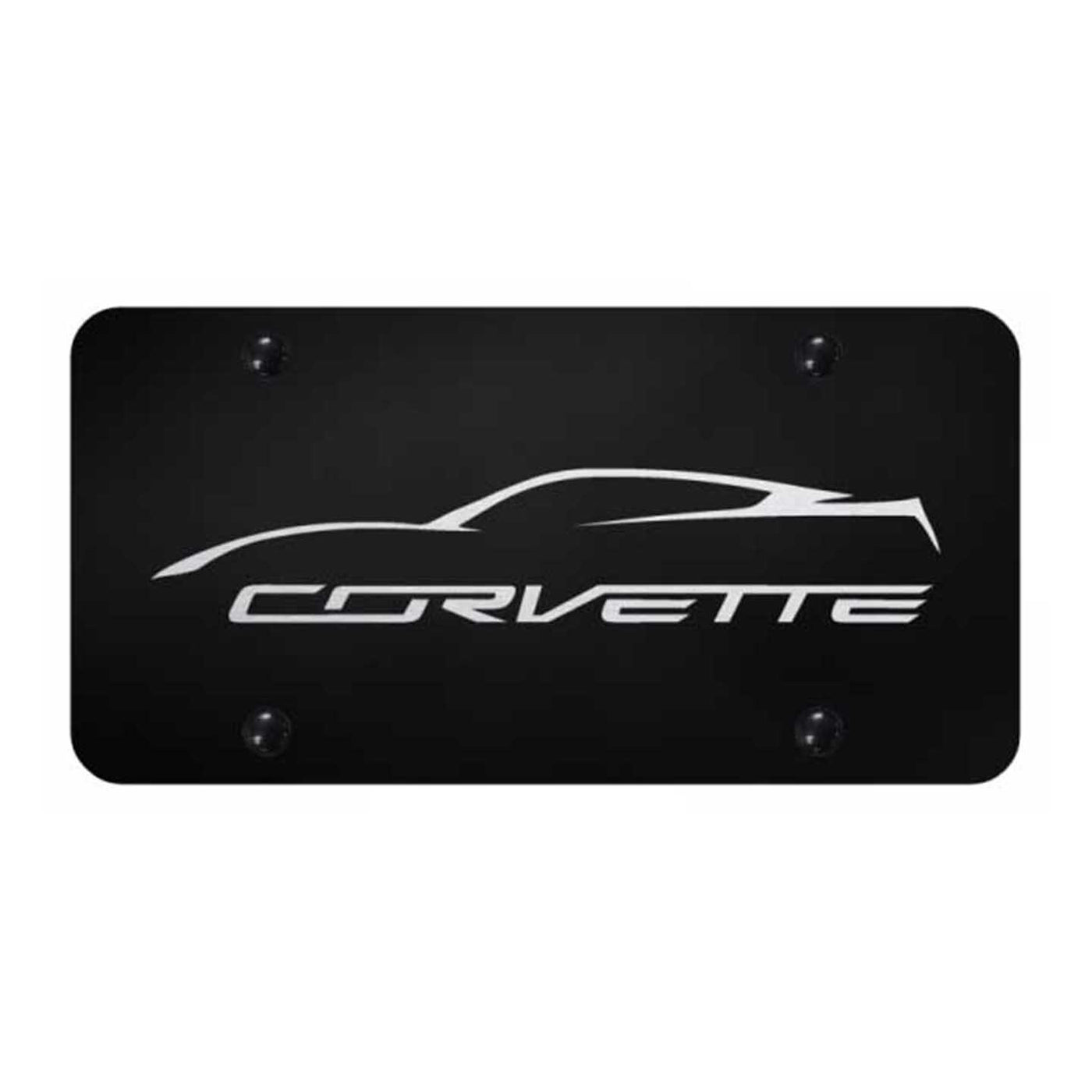 Corvette C7 Profile License Plate - Laser Etched Black