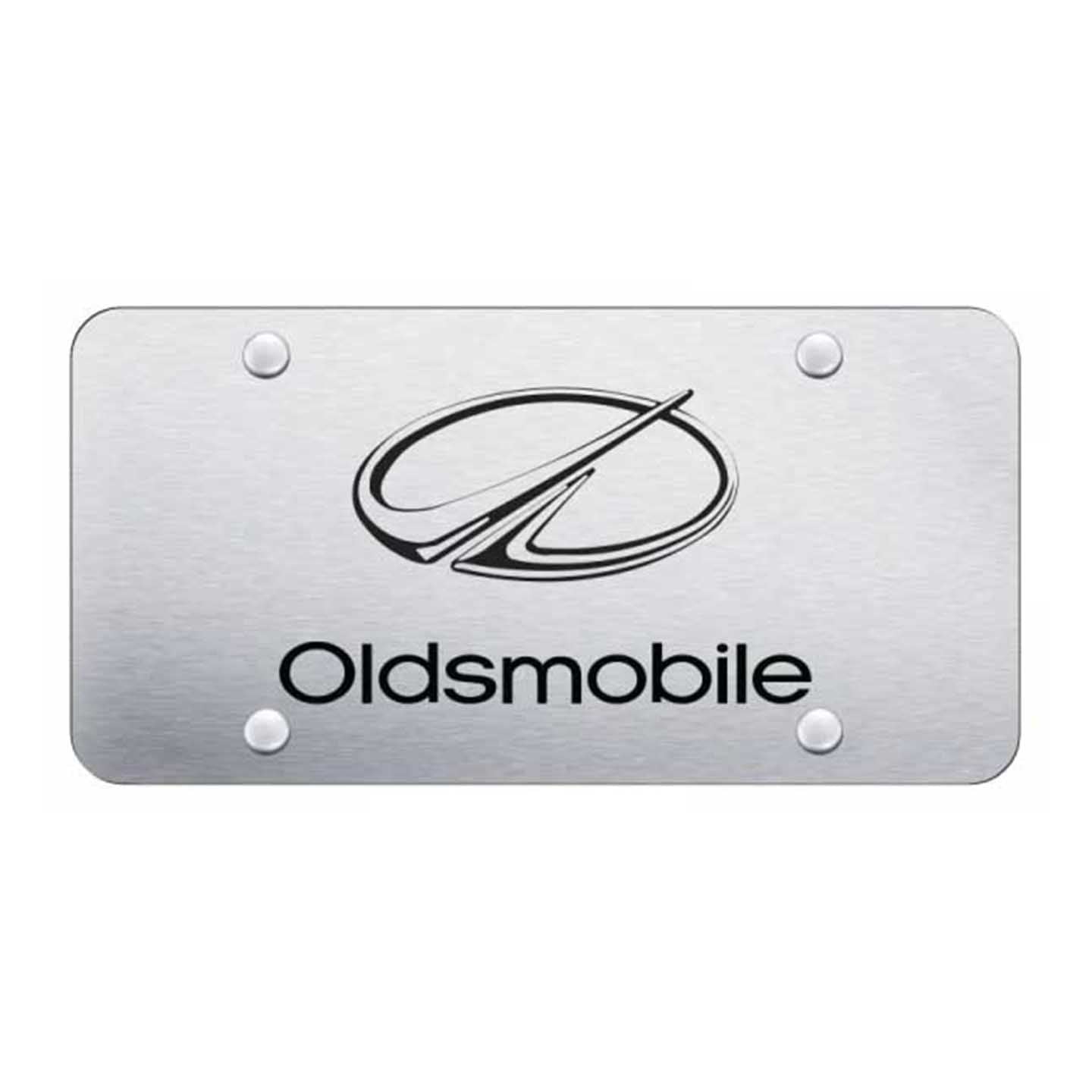 Light Gray Oldsmobile License Plate - Laser Etched Brushed