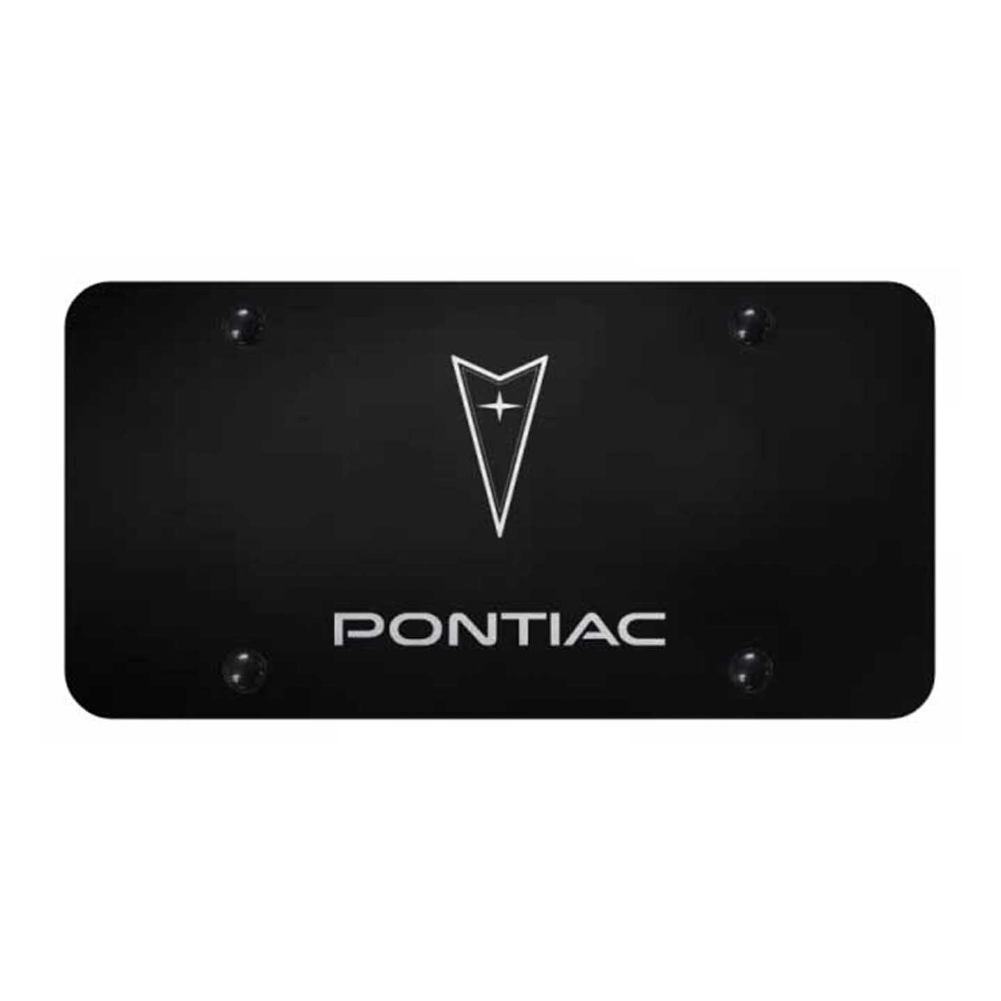 Black Pontiac License Plate - Laser Etched Black