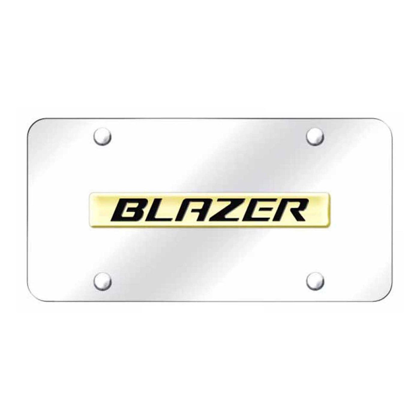 Blazer Name License Plate - Gold on Mirrored