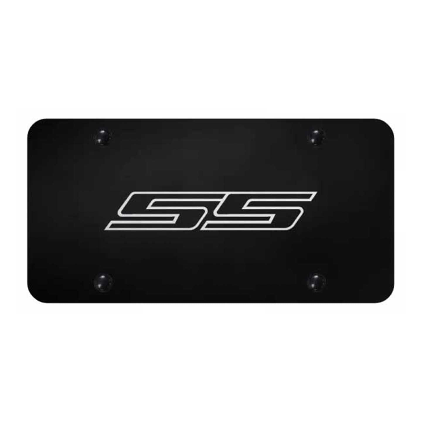 Black SS License Plate - Laser Etched Black