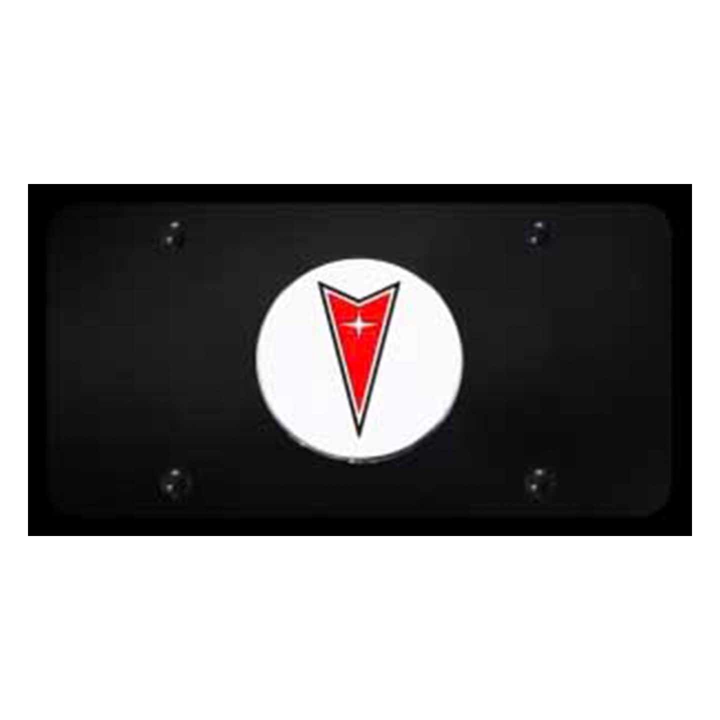 Black Pontiac License Plate - Chrome on Black