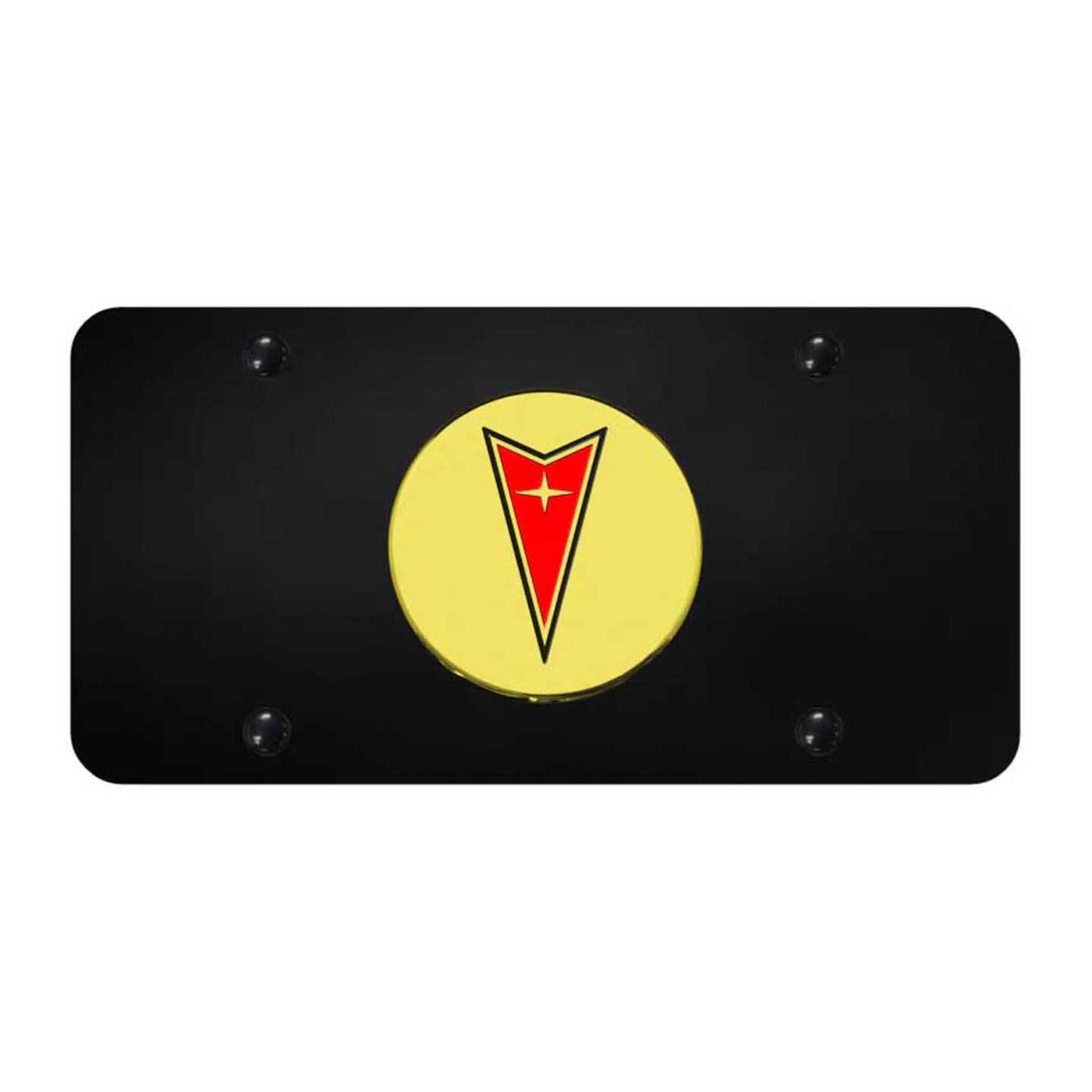 Pontiac License Plate - Gold on Black