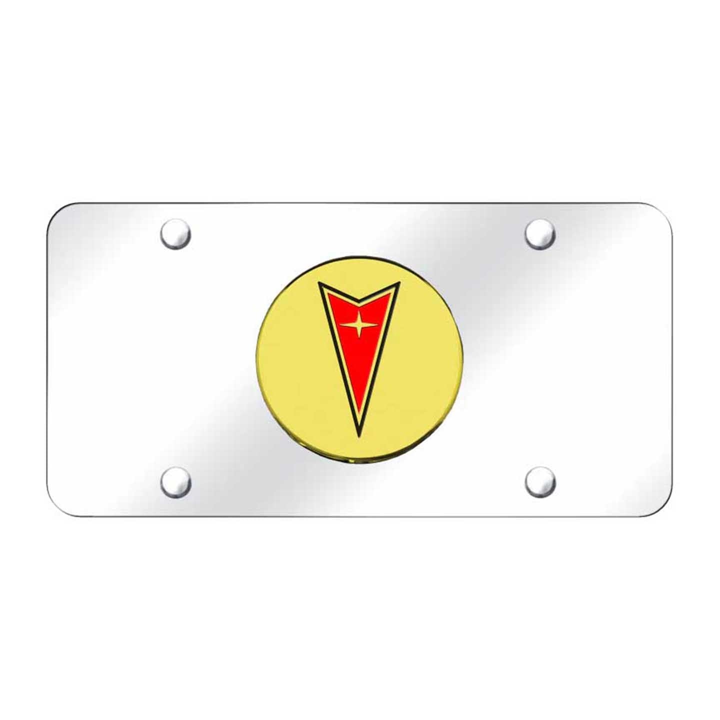Lavender Pontiac License Plate - Gold on Mirrored