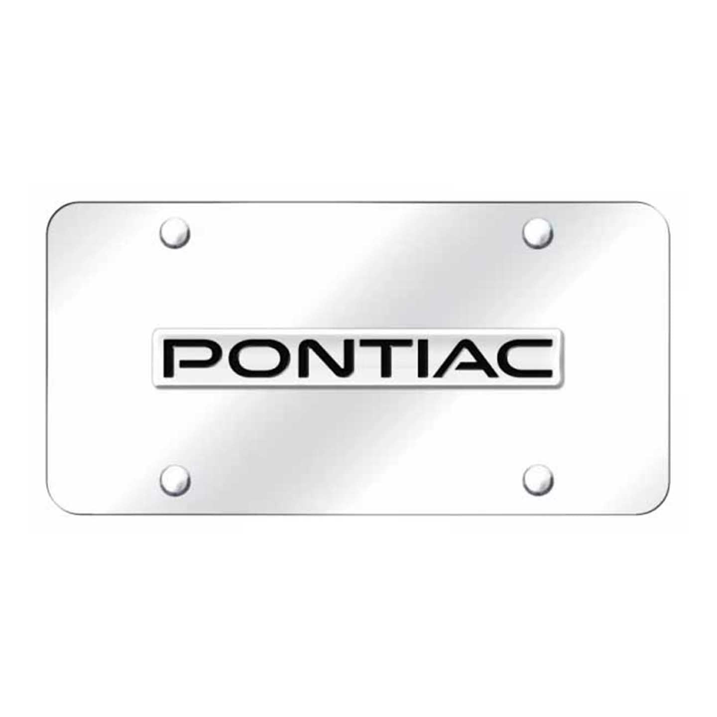 Lavender Pontiac Name License Plate - Chrome on Mirrored