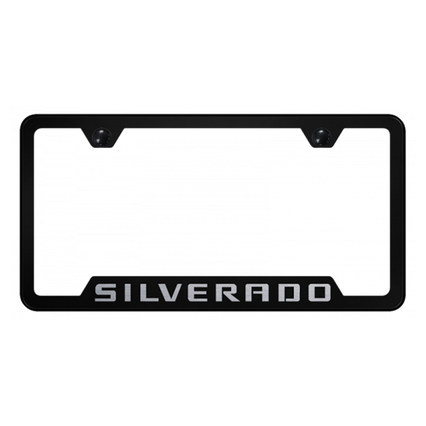 Black Silverado Cut-Out Frame - Laser Etched Black