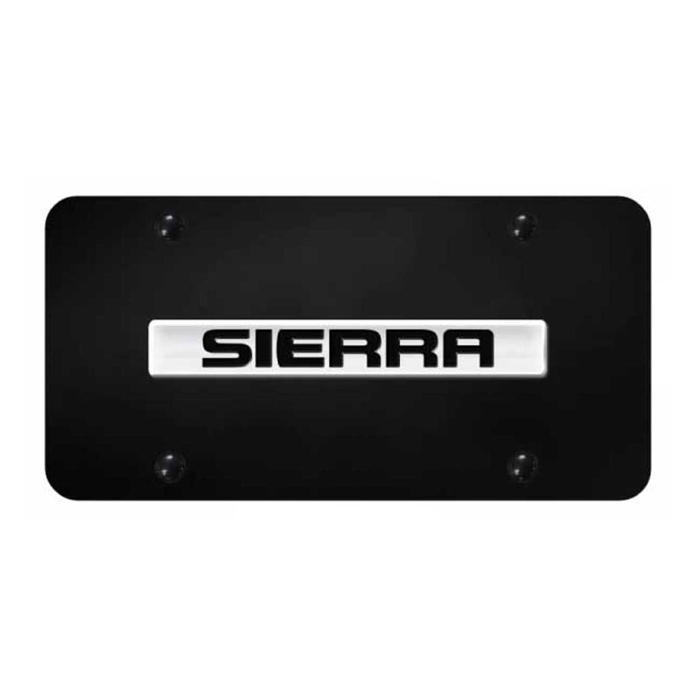 Sierra Name License Plate - Chrome on Black