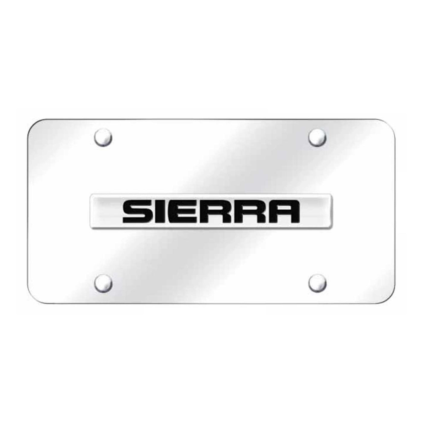 Sierra Name License Plate - Chrome on Mirrored