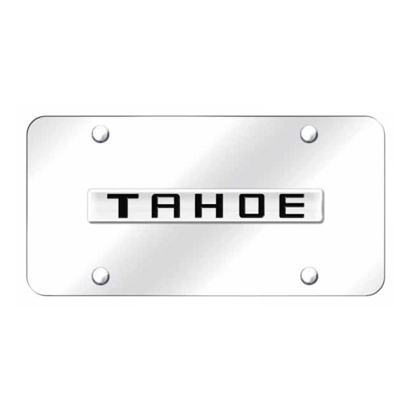 Tahoe Name License Plate - Chrome on Mirrored