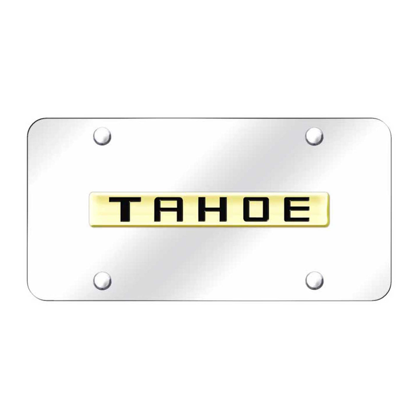 Tahoe Name License Plate - Gold on Mirrored
