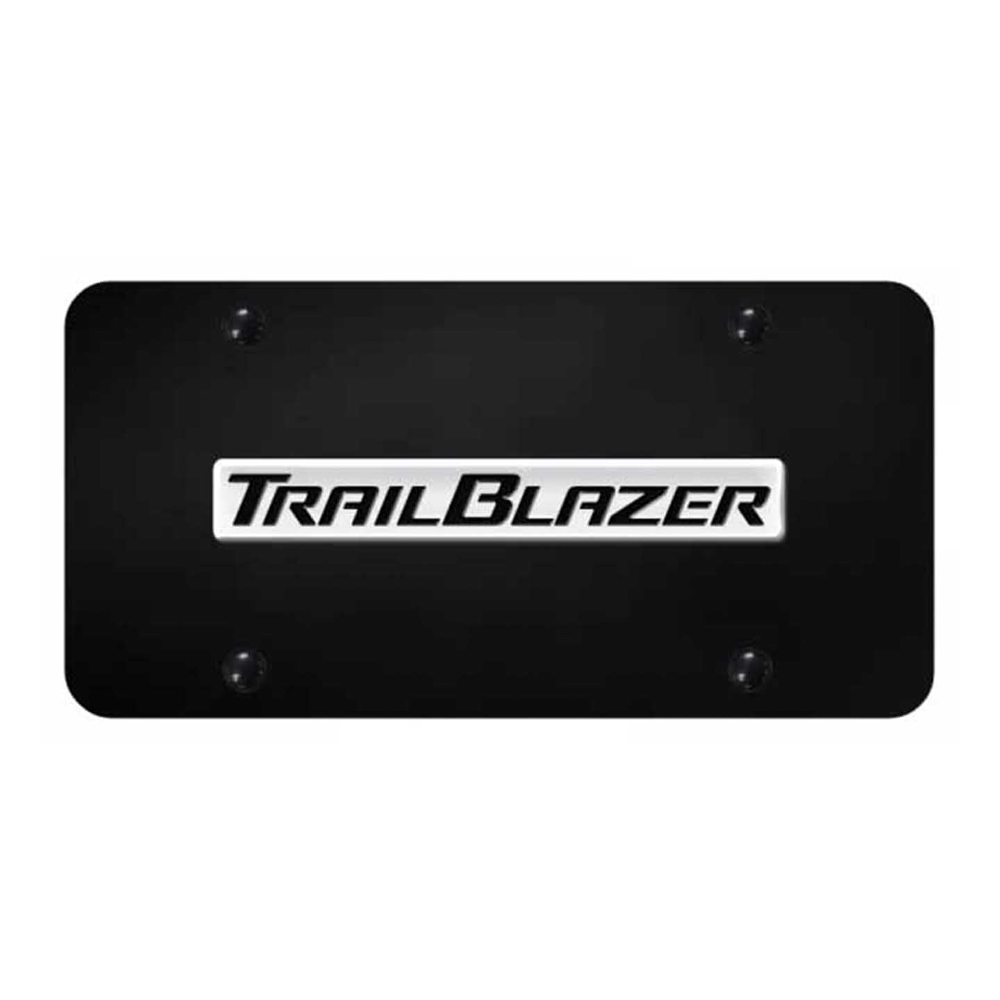 Black Trailblazer Name License Plate - Chrome on Black