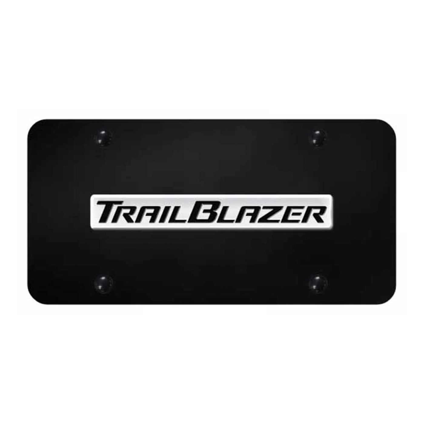 Trailblazer Name License Plate - Chrome on Black