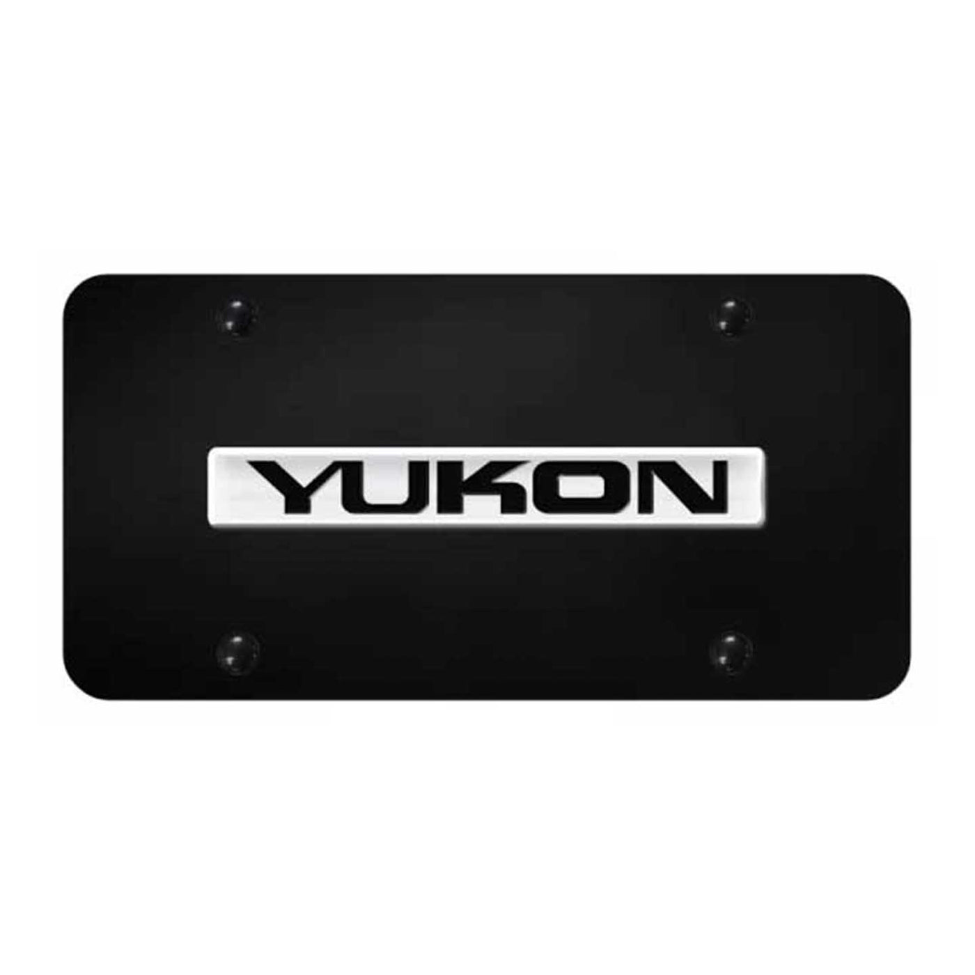 Yukon Name License Plate - Chrome on Black