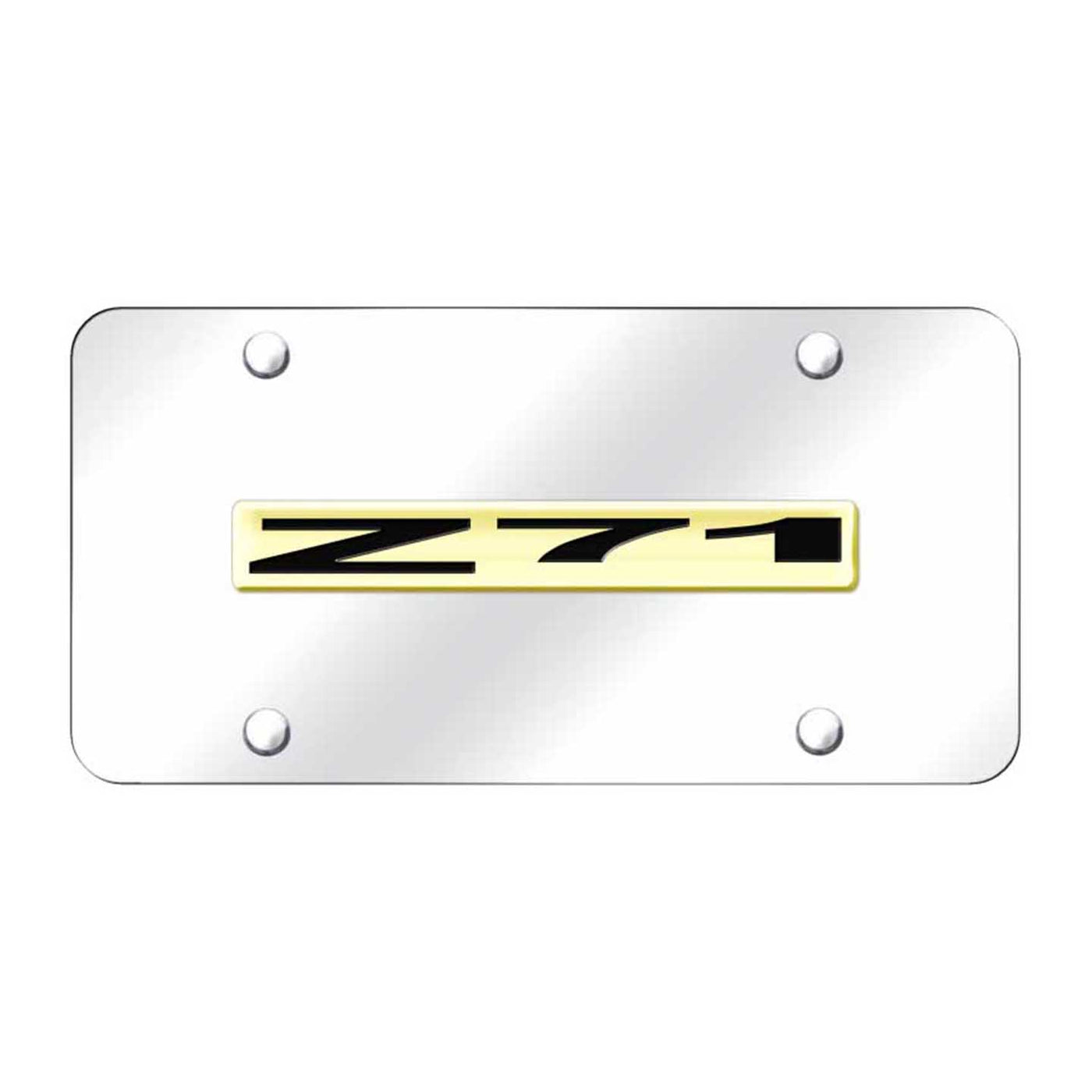 Z71 Name License Plate - Gold on Mirrored