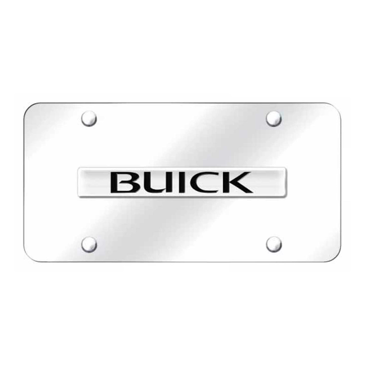 Buick Name License Plate - Chrome on Mirrored