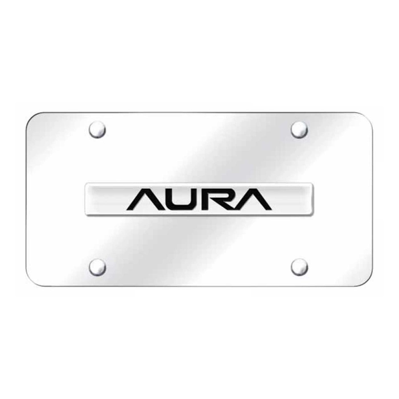 Aurora Name License Plate - Chrome on Mirrored