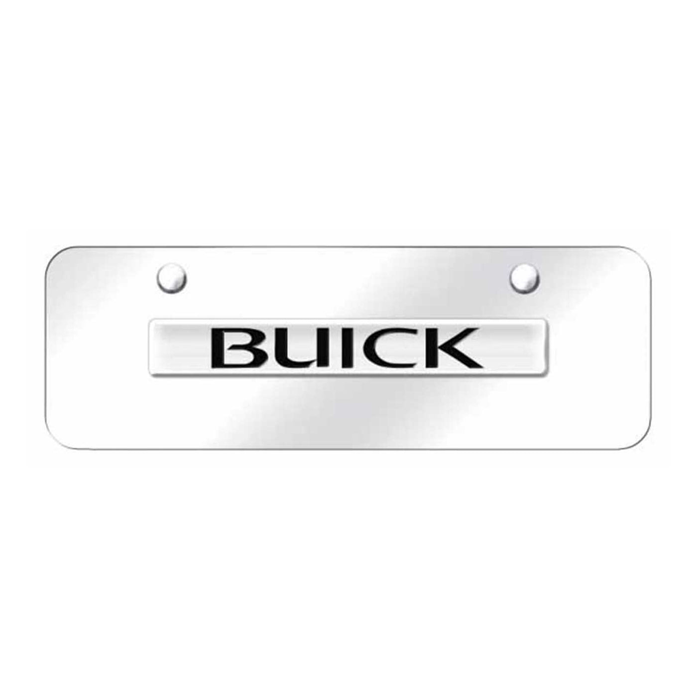 Buick Name Mini Plate - Chrome on Mirrored