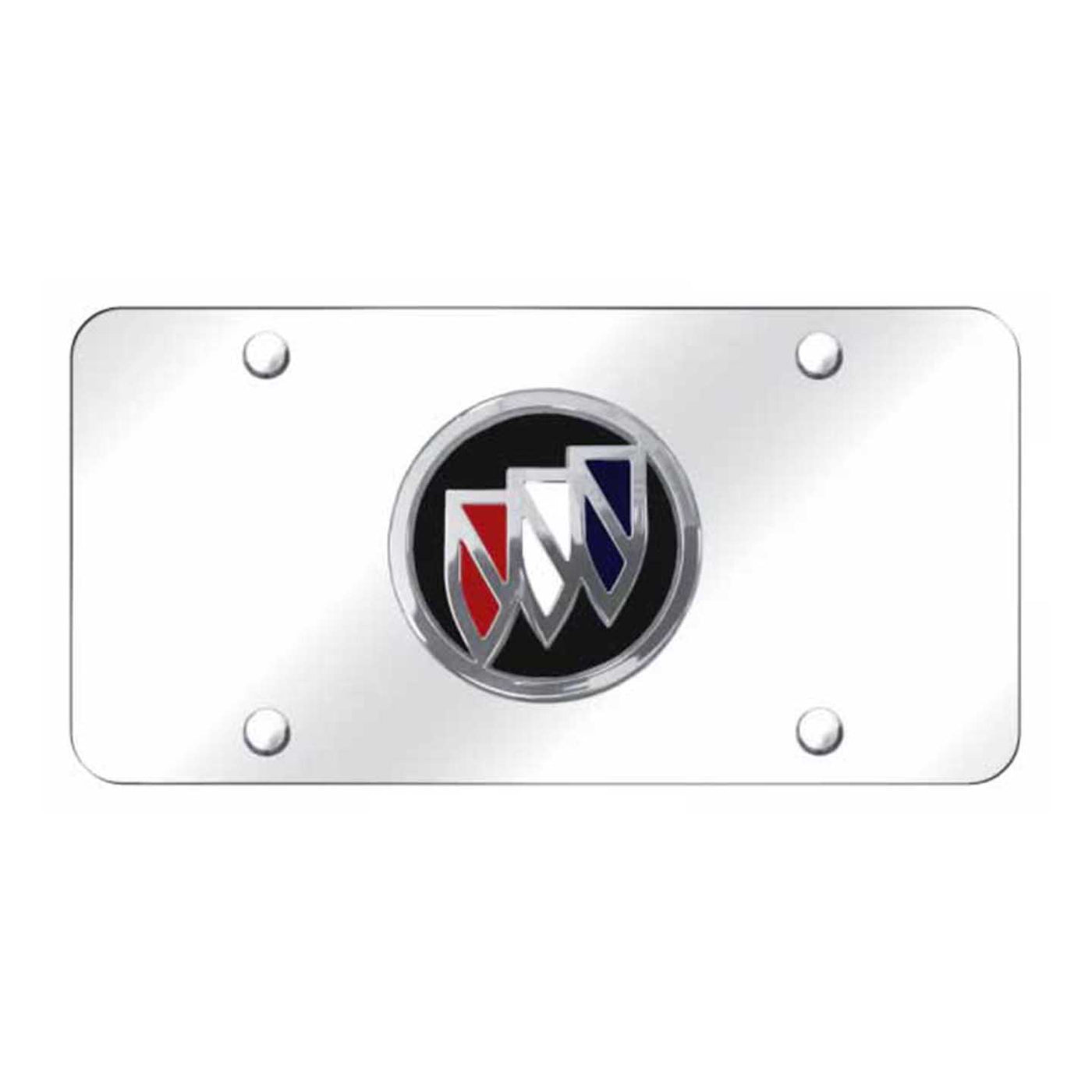 Buick (Tri-Color/Black Backing) Plate - Chrome on Mirrored