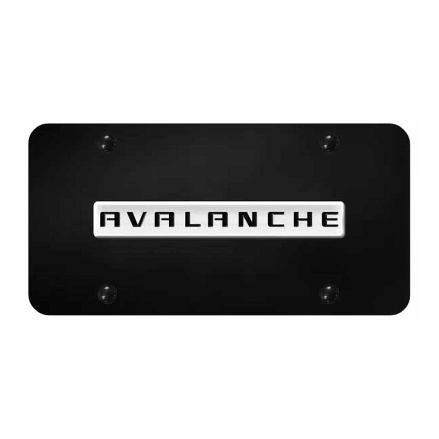 Avalanche Name License Plate - Chrome on Black