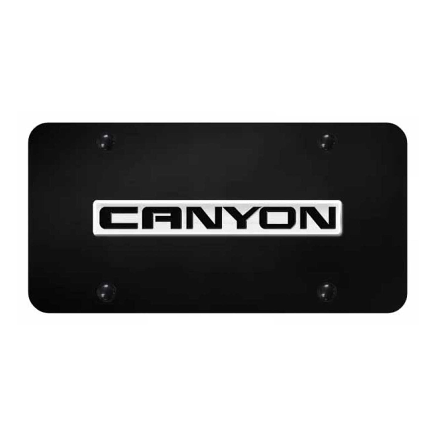 Canyon Name License Plate - Chrome on Black