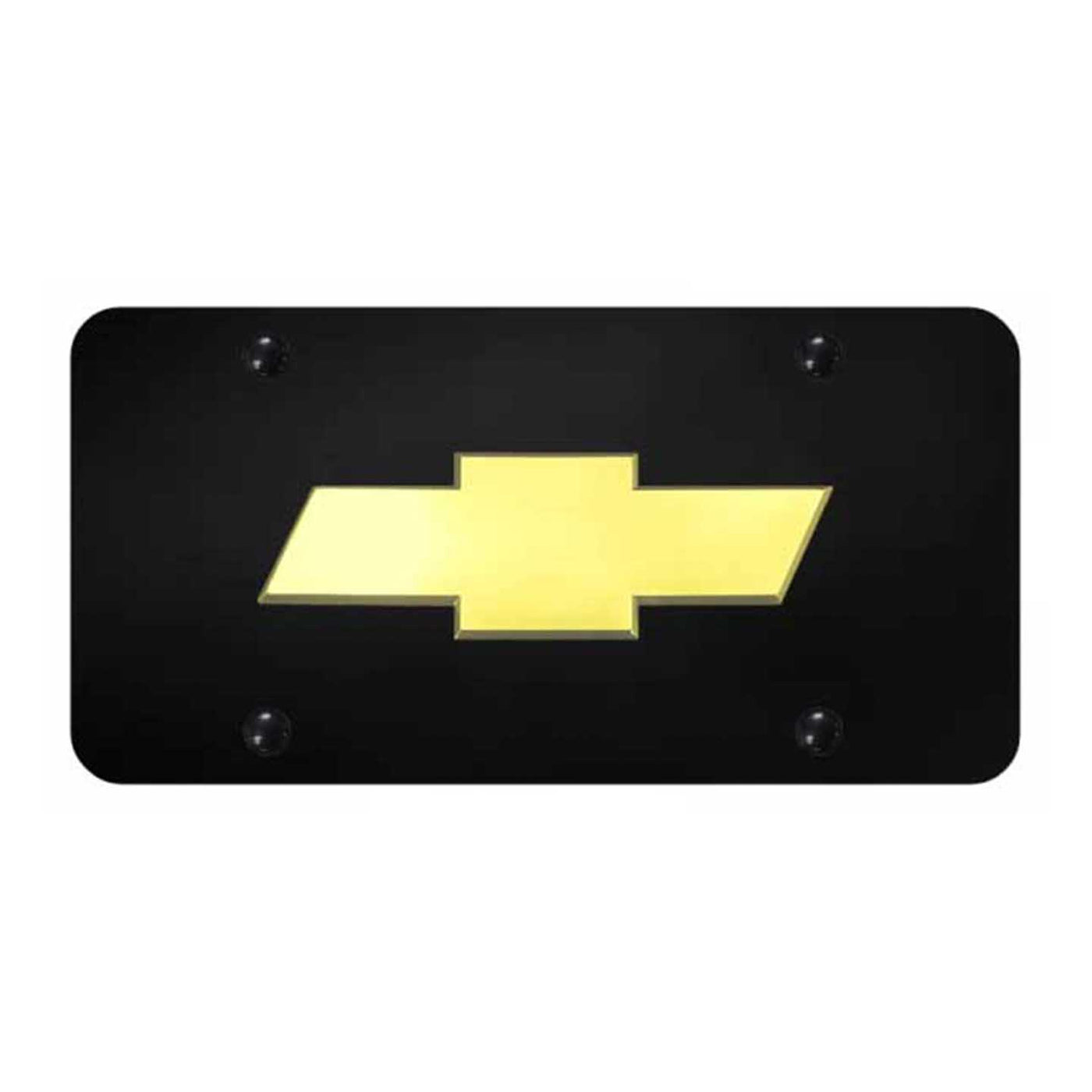 Chevrolet (New) License Plate - Gold on Black