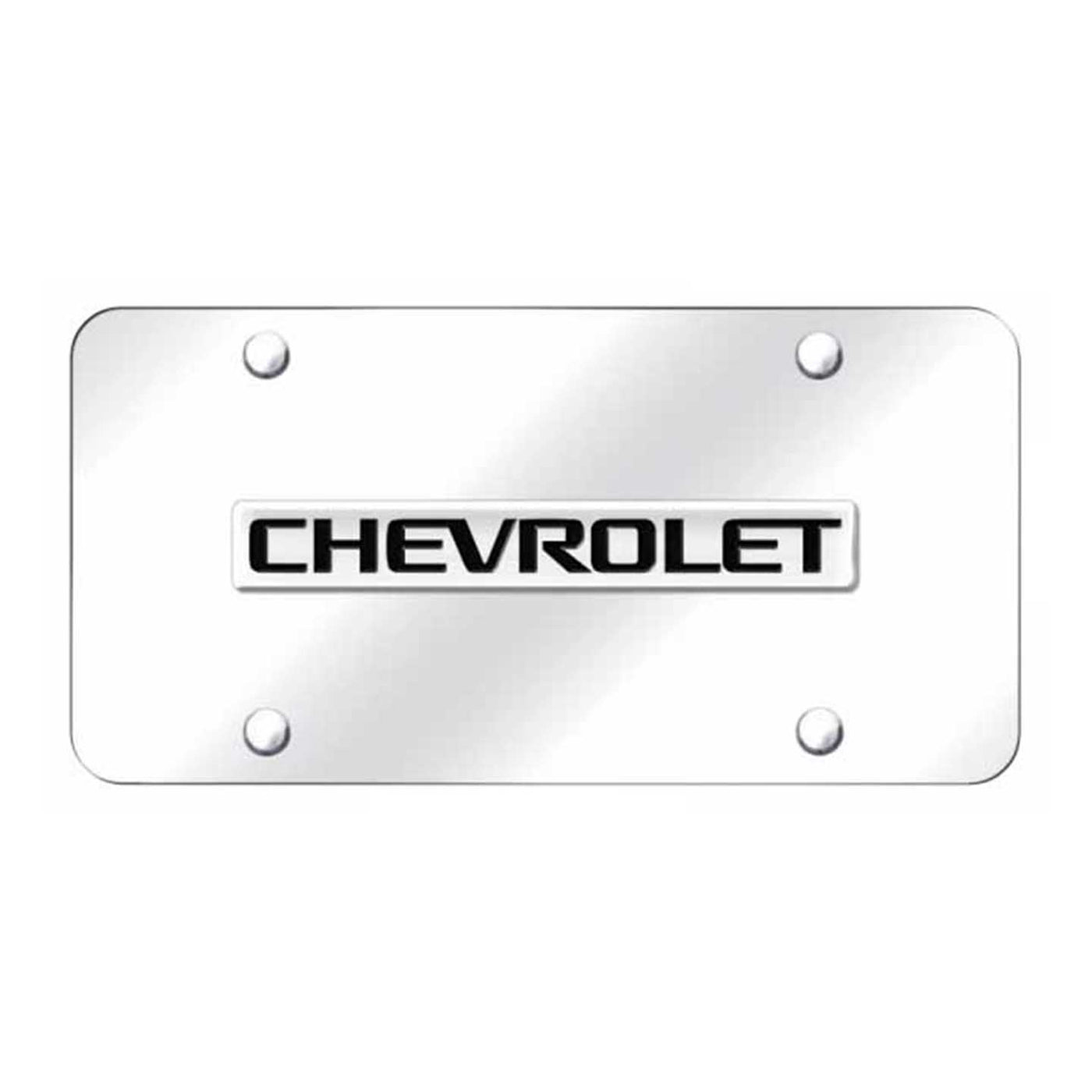 Chevrolet Name License Plate - Chrome on Mirrored