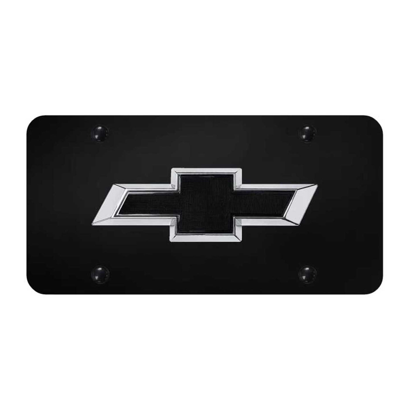 Chevrolet Black OEM License Plate - Chrome on Black