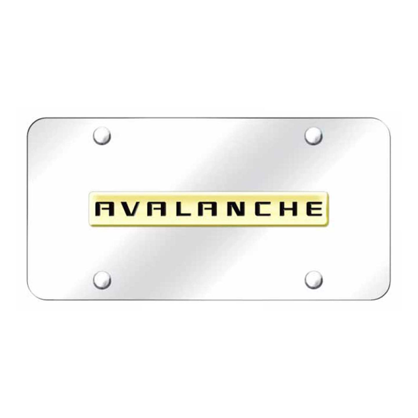Avalanche Name License Plate - Gold on Mirrored
