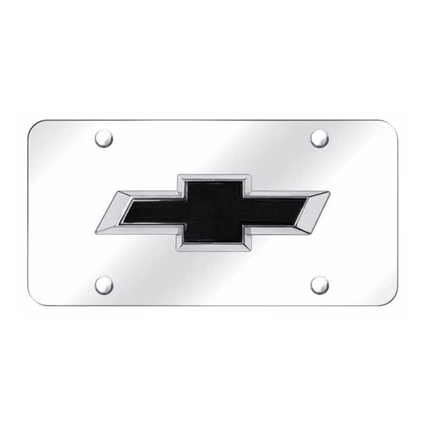 Lavender Chevrolet Black OEM License Plate - Chrome on Mirrored