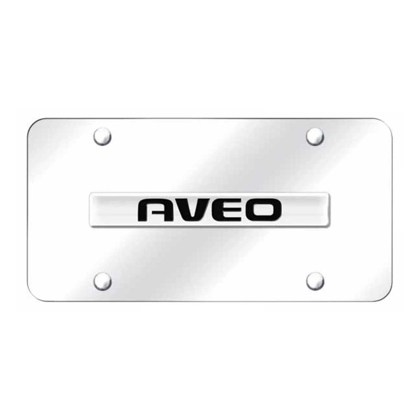 Aveo Name License Plate - Chrome on Mirrored