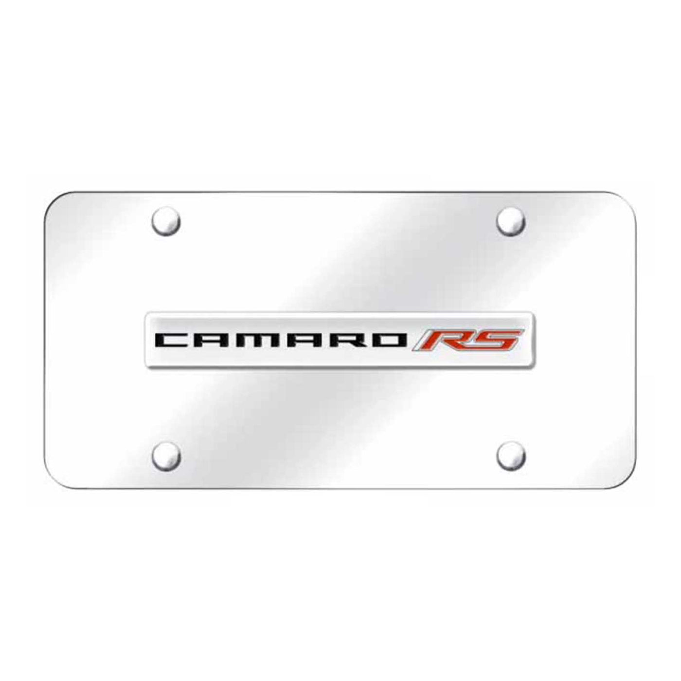Camaro RS Name License Plate - Chrome on Mirrored