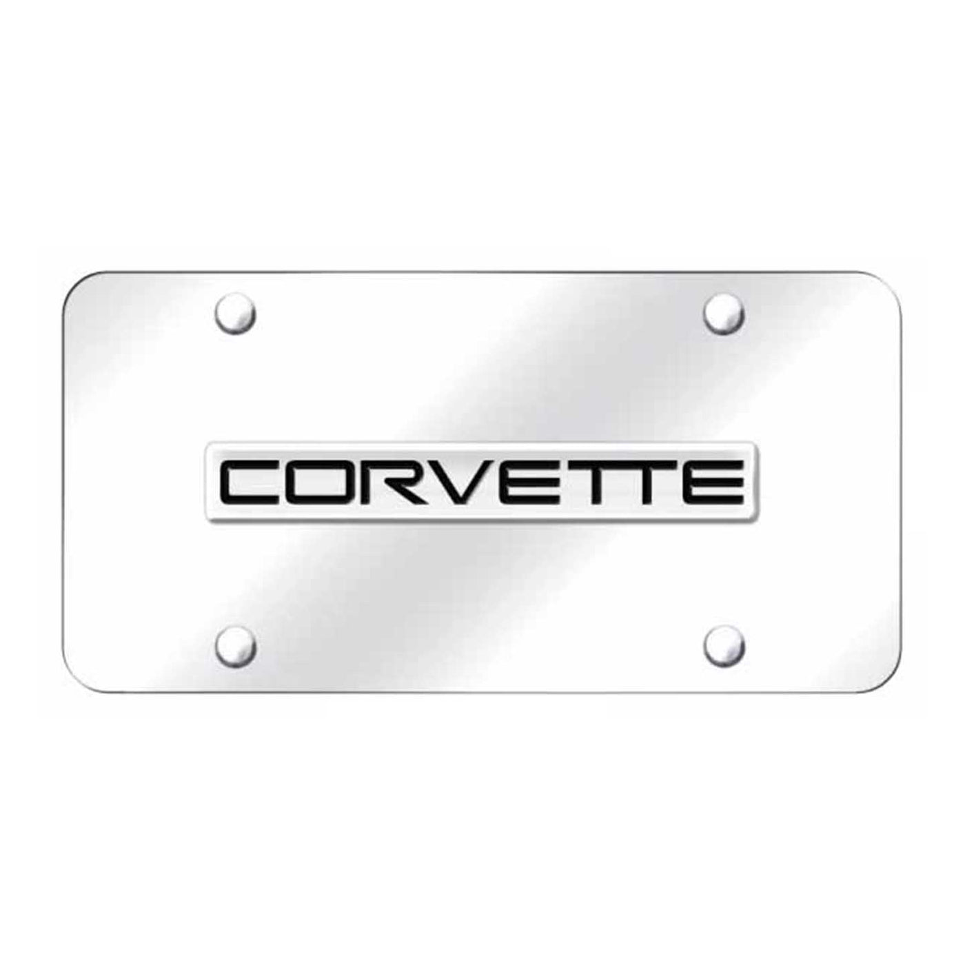 Corvette C4 Name License Plate - Chrome on Mirrored